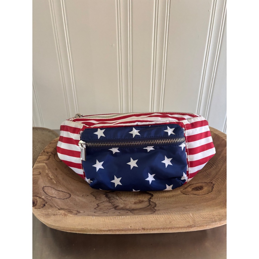 Mad Love American Flag Fanny Pack Red White Blue Stars Stripes Waist Bag